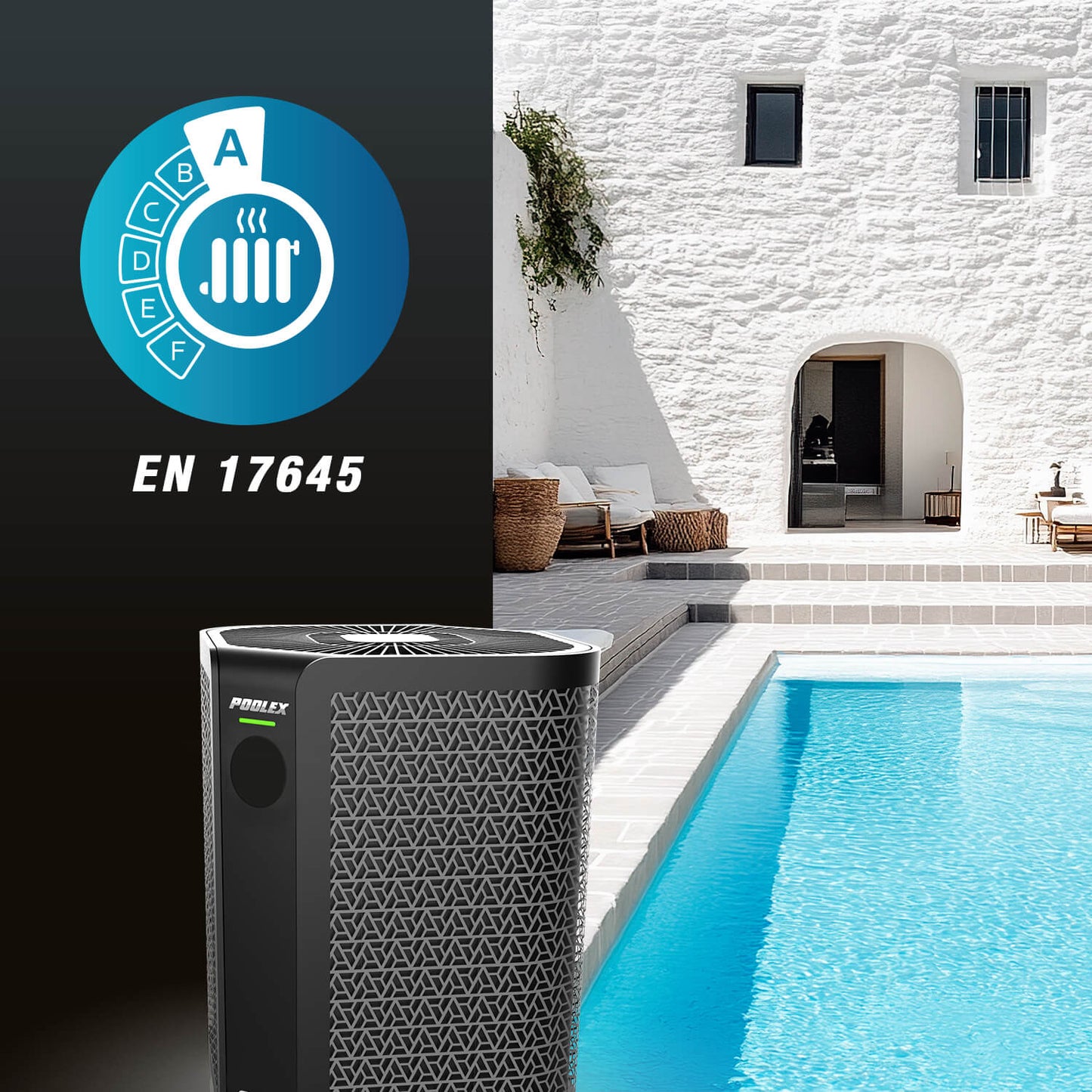 Poolex Vertigo Fi 2 – Full Inverter Poolvärmepump med Vertikal Ventilation