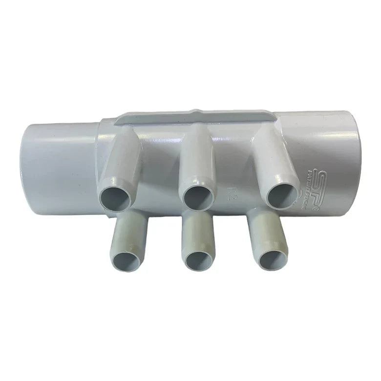 PVC Fördelare 2"/2" hona/hane samt 6x3/4" hane slät CS