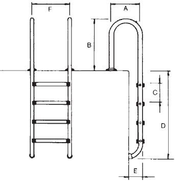 Stege 4-Steg INOX 316 smal