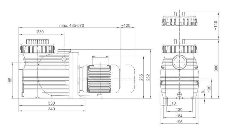 Poolpump Pahlen SBM 0,3-0,65 kW 1-fas