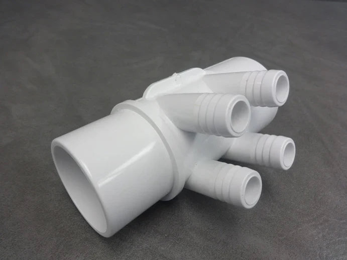 PVC Fördelare 2"/2" hona/hane samt 4x3/4" hane rillad CS