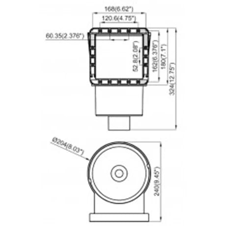Bräddavlopp ovanmarkpool smal
