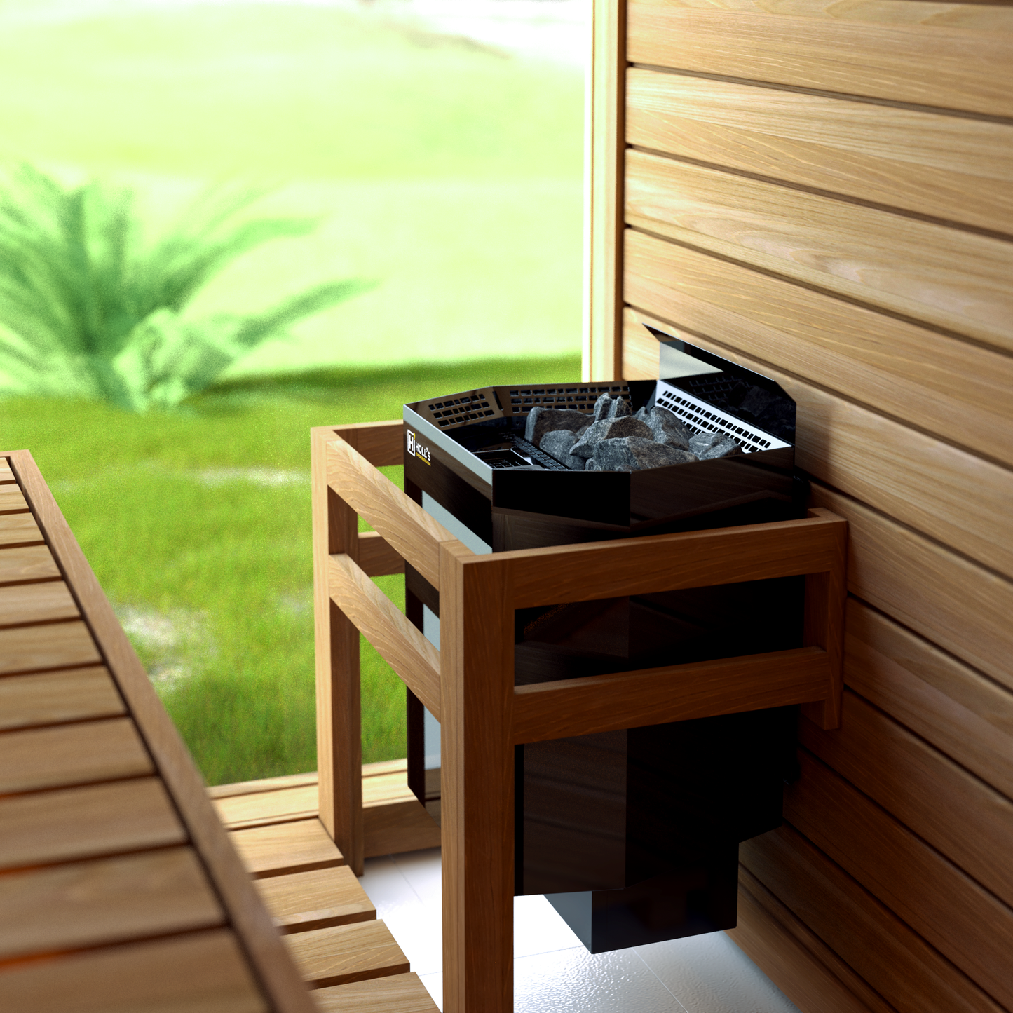 Bastuaggregat HOLL’S VULKANO COMBI Black Mini 3,6 kW