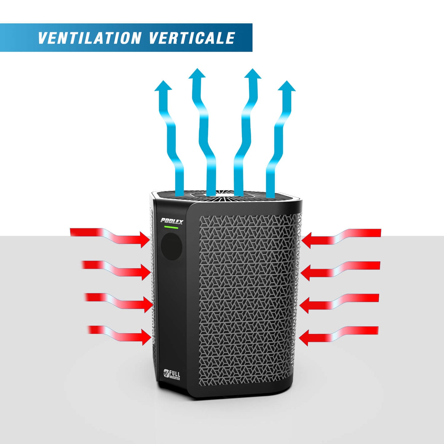 Poolex Vertigo Fi 2 – Full Inverter Poolvärmepump med Vertikal Ventilation