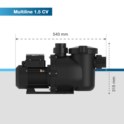 Poolex Multiline 1.5 HP – Variabel Hastighet Poolpump (3 lägen, energisnål)