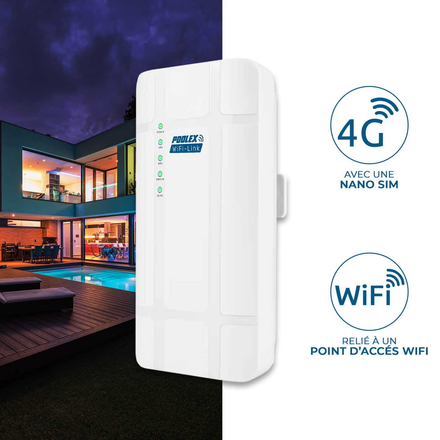 Poolex WiFi Link 4G – Utomhus Router & WiFi-Förlängare för Pool