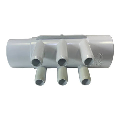 PVC Fördelare 2"/2" hona/hane samt 6x3/4" hane slät CS