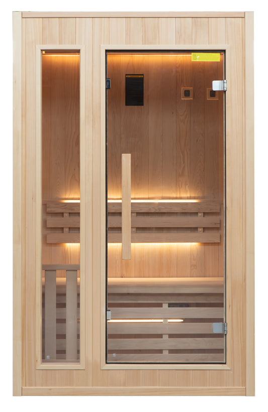 France Sauna Zen Traditionell Bastu 2 Personer – Komplett Paket med Harvia Aggregat