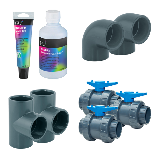 Bypass-kit 50 mm för Poolex poolvärmepump – komplett med ventiler och kopplingar