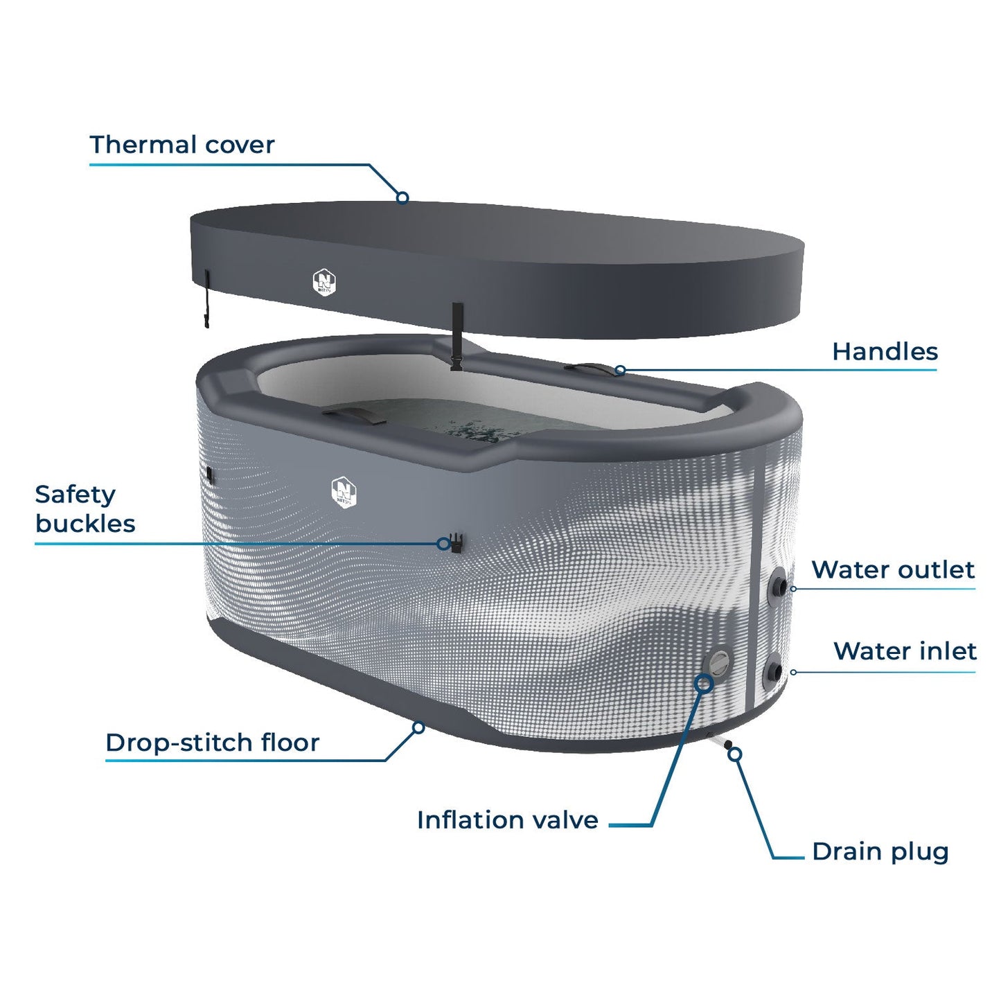 NetSpa Järvi Icebath med Chiller 3–40°C – 3 kW / 4 kW / 5 kW