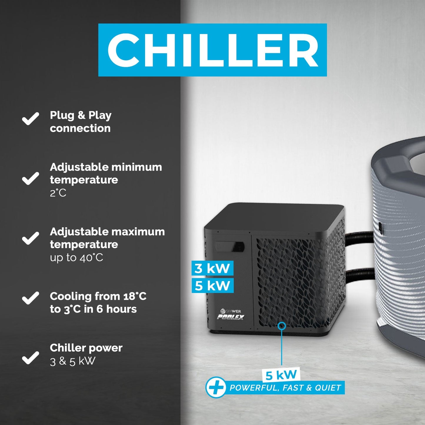 NetSpa Järvi Icebath med Chiller 3–40°C – 3 kW / 4 kW / 5 kW