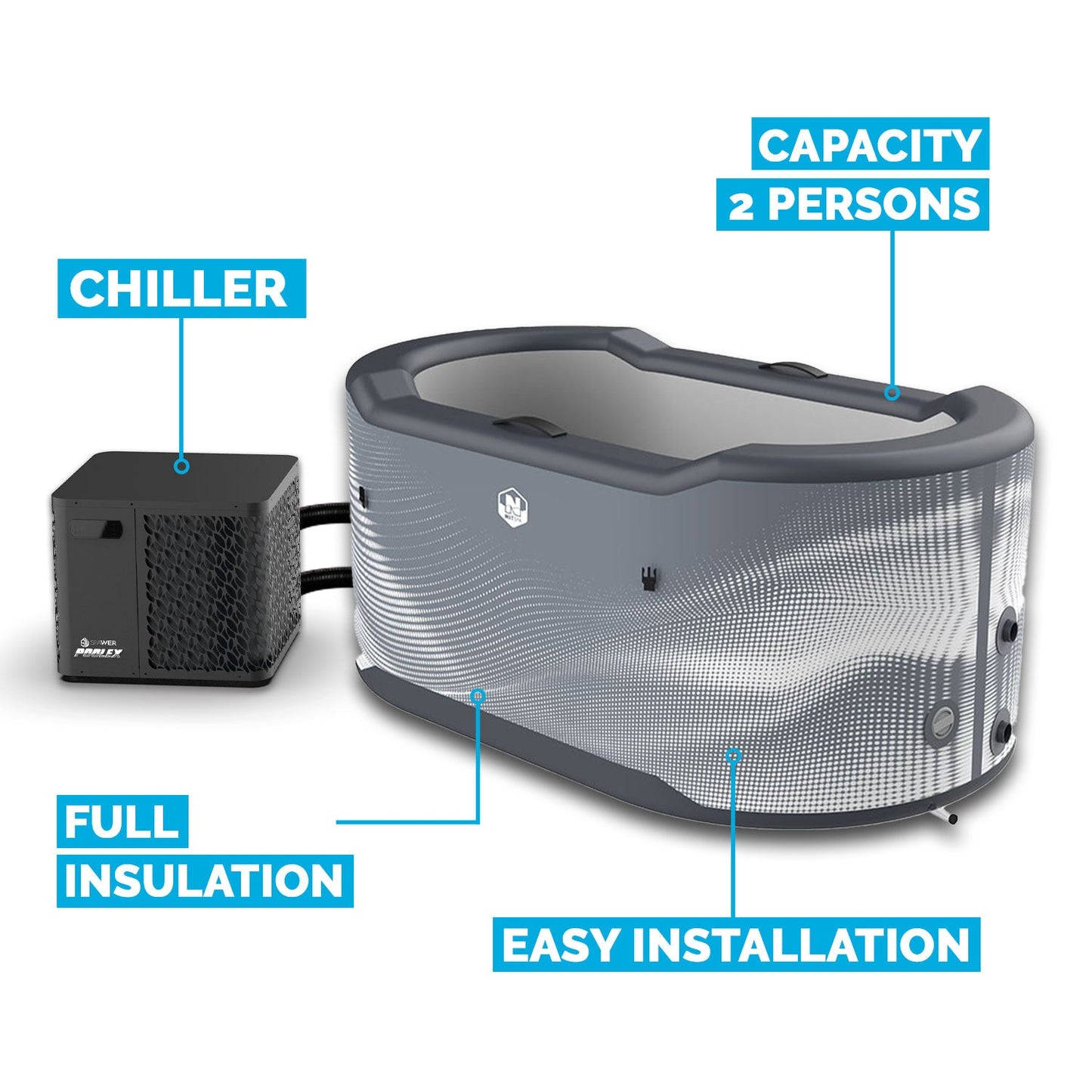 NetSpa Järvi Icebath med Chiller 3–40°C – 3 kW / 4 kW / 5 kW