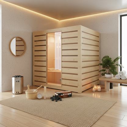 Holl’s Eccolo Bastu 6 Personer – Traditionell Ångbastu med LED & Energibesparande Isolering