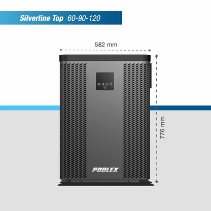 Poolex Silverline Top – Full Inverter poolvärmepump med vertikal ventilation