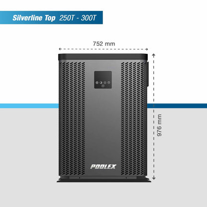 Poolex Silverline Top – Full Inverter poolvärmepump med vertikal ventilation