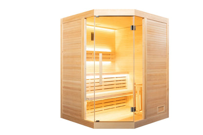 Sauna Sense Hörn 3 Personer – Traditionell Bastu 4,5 kW (Komplett paket)