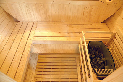Sauna Gaïa Luna – Stor Utomhusbastu i Massiv Gran (6 personer)