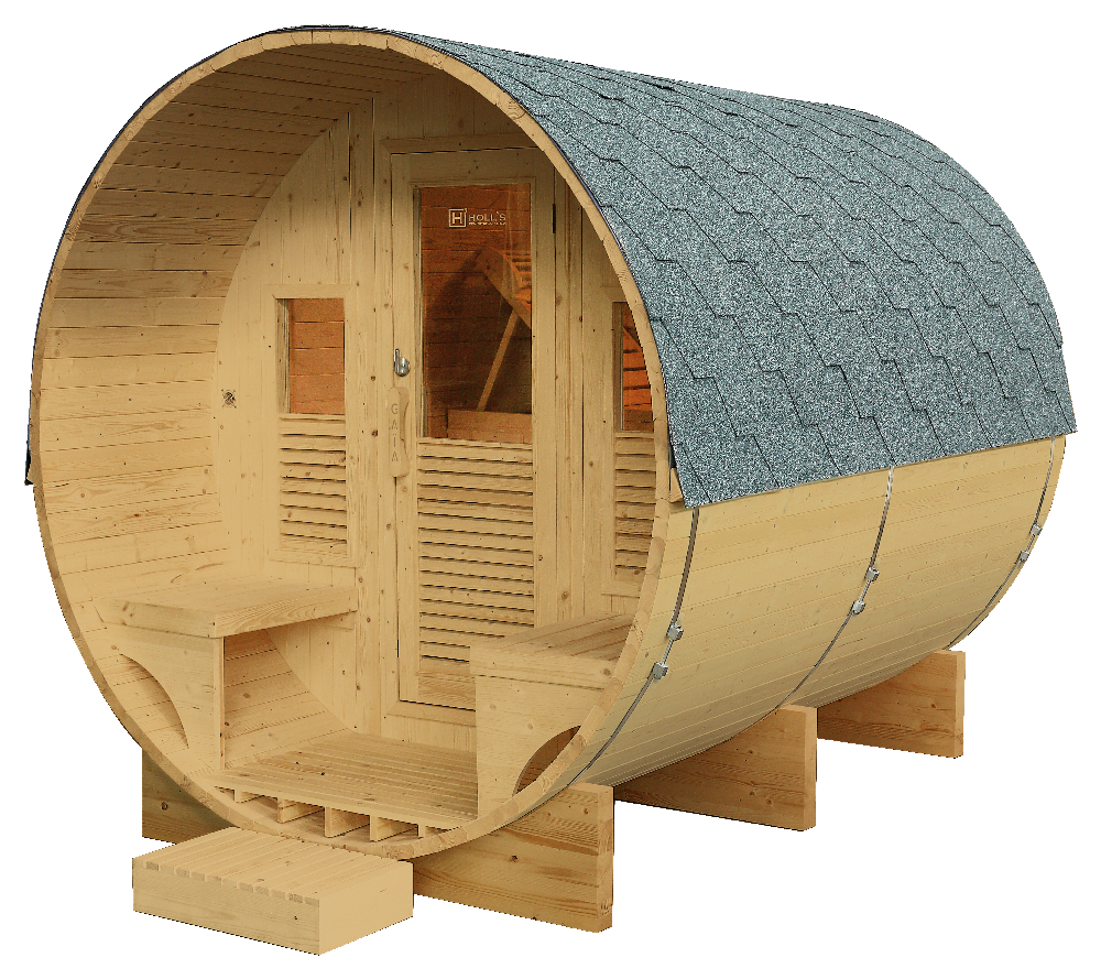 Sauna Gaïa Luna – Stor Utomhusbastu i Massiv Gran (6 personer)