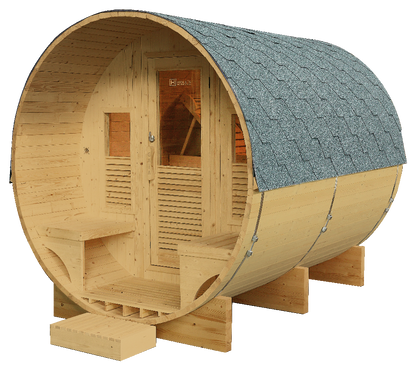 Sauna Gaïa Luna – Stor Utomhusbastu i Massiv Gran (6 personer)