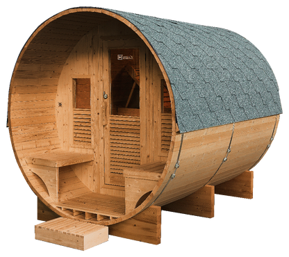 Sauna Gaïa Luna – Stor Utomhusbastu i Massiv Gran (6 personer)