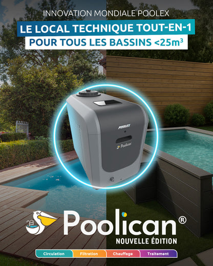 Poolex Poolican New Edition 102 Extra – 4-i-1 Teknikrum för Pool upp till 25 m³