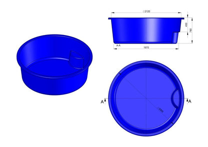 Glasfiberpool FILUS I 2,30m x 0,80m