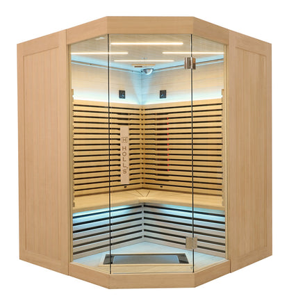 Holl’s Canopée Infraröd Bastu 3 Personer Hörnmodell – Triple Care Full Spectrum & Kromoterapi