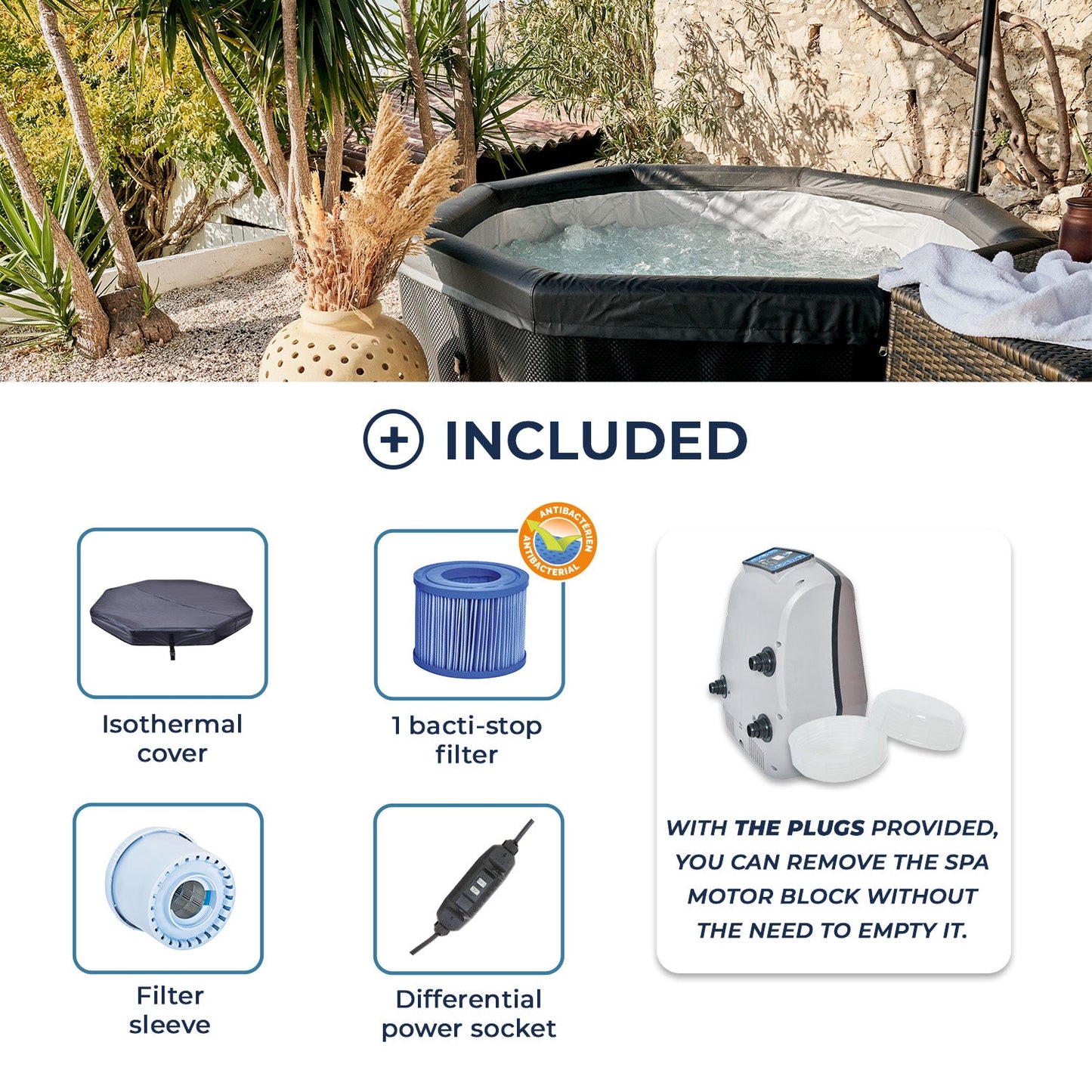 NetSpa Octopus 4–6 Personer Semi-Rigid Spa – 193 cm