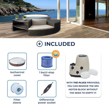 NetSpa Vita Premium 6 Personer Semi-Rigid Spa med Möbler