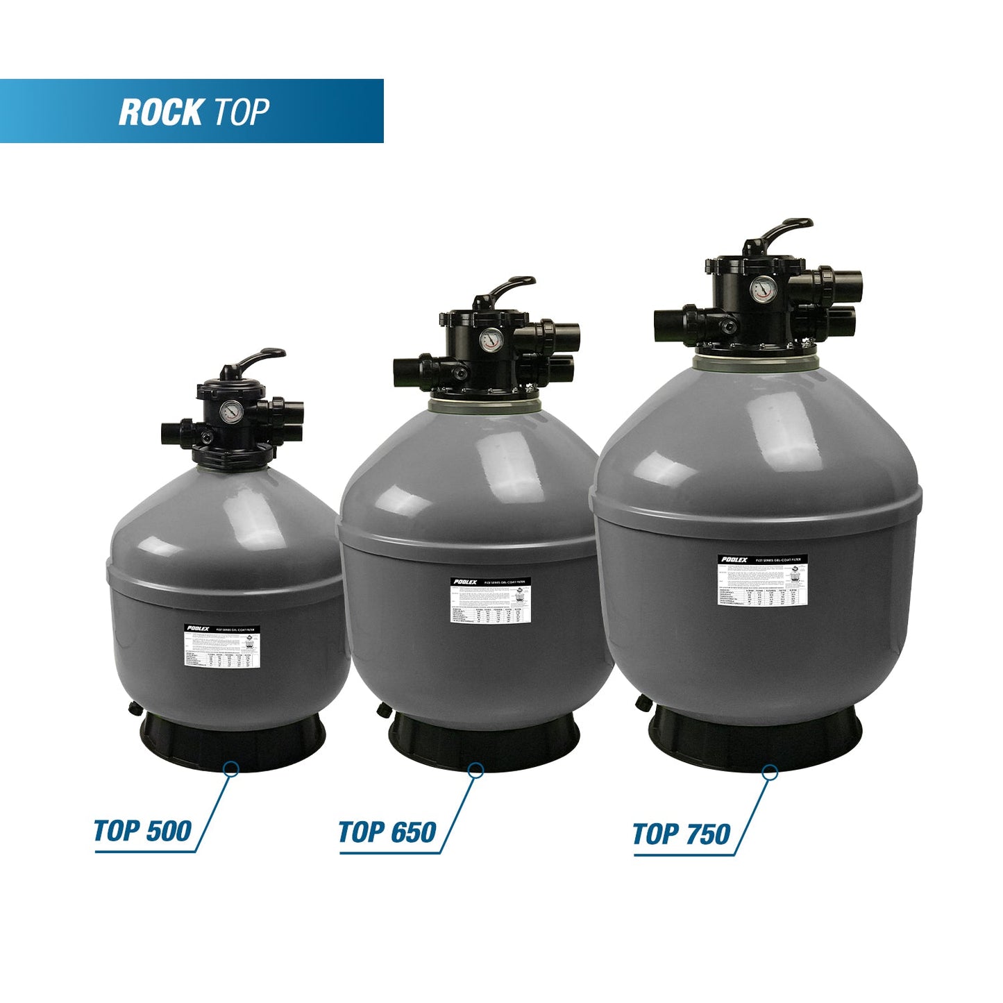 Sandfilter Poolex Rock Gelcoat   sidomonterad ventil