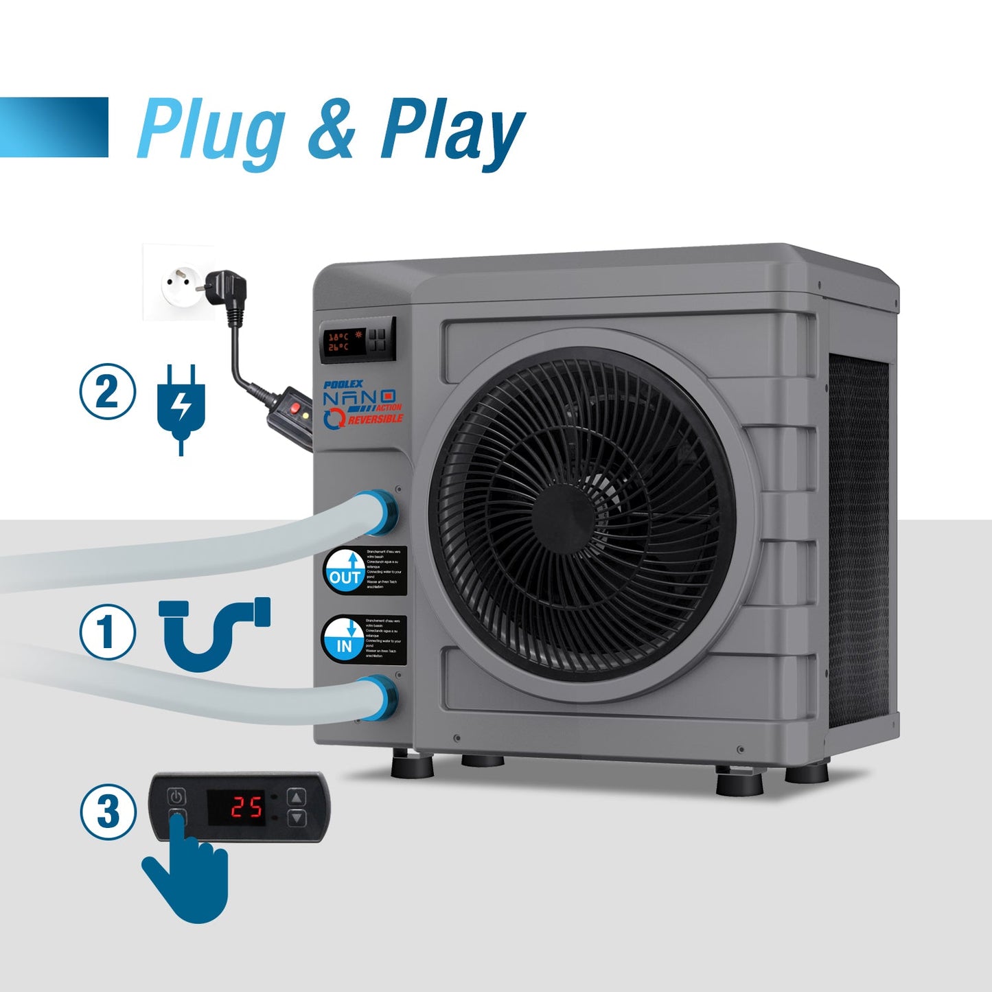 Värmepump Poolex Nano Action Reversible 5 kW
