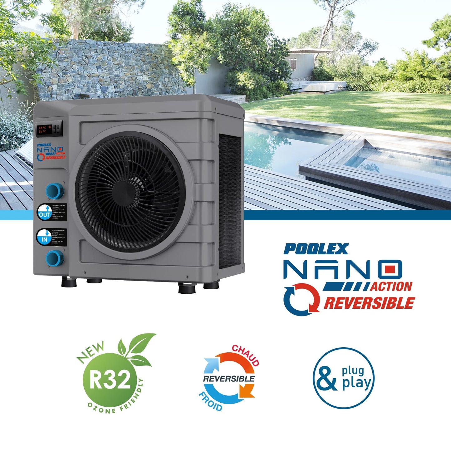 Värmepump Poolex Nano Action Reversible 5 kW