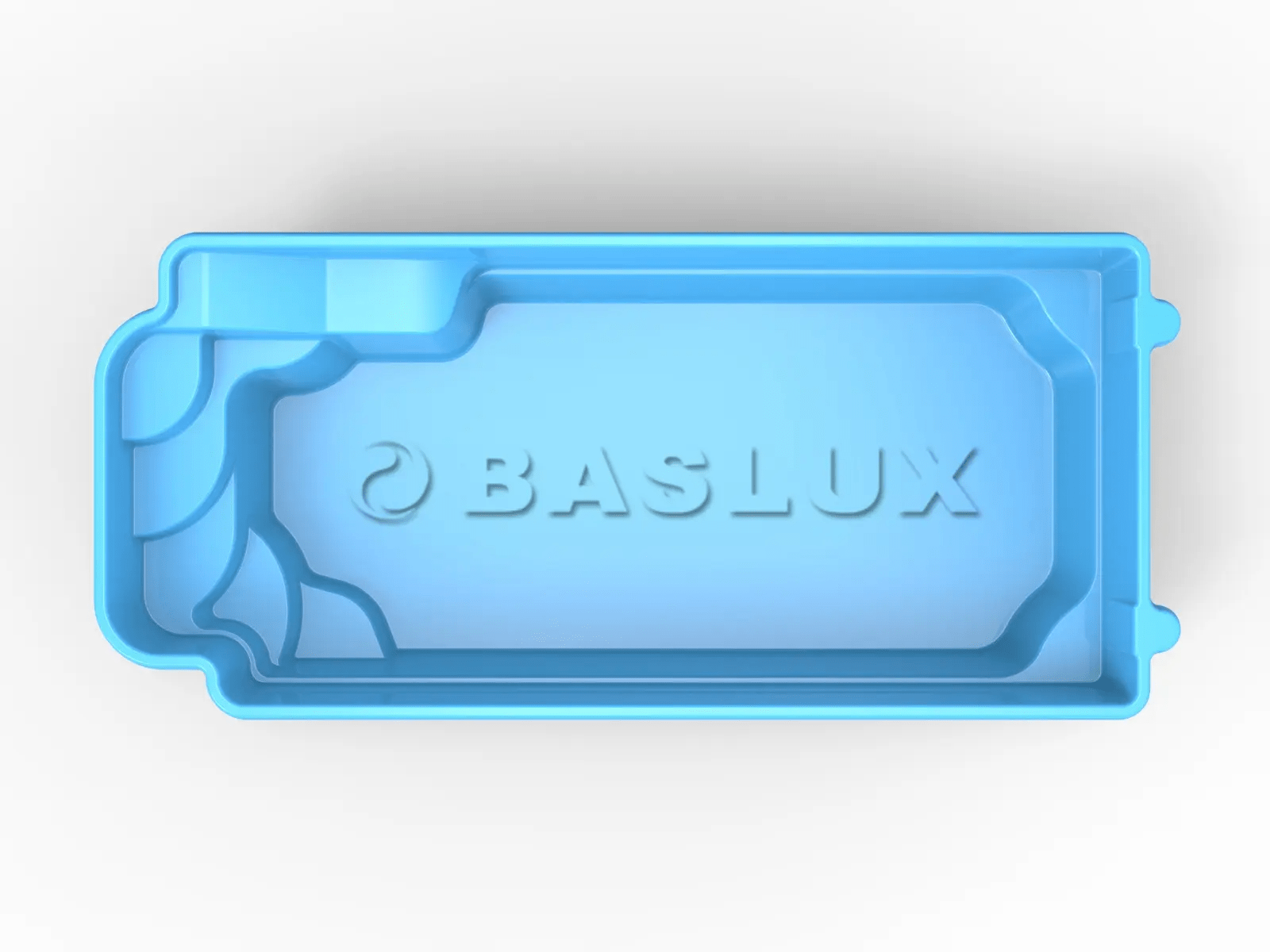 Glasfiberpool RODOS 8,00m x 3,70m x 1,55m