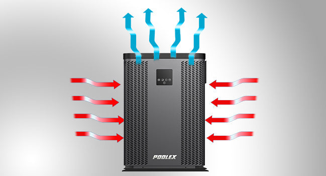 Poolex Silverline Top – Full Inverter poolvärmepump med vertikal ventilation