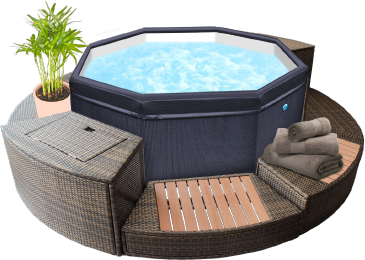 NetSpa Octopus 4–6 Personer Semi-Rigid Spa med Möbler & Omramning