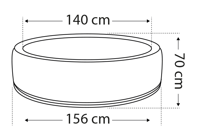 NetSpa Vita 4 Personer Semi-Rigid Spa – Rund 156 cm