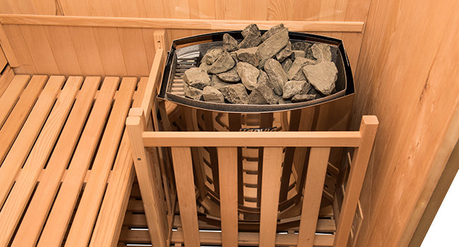France Sauna Zen Traditionell Bastu 2 Personer – Komplett Paket med Harvia Aggregat